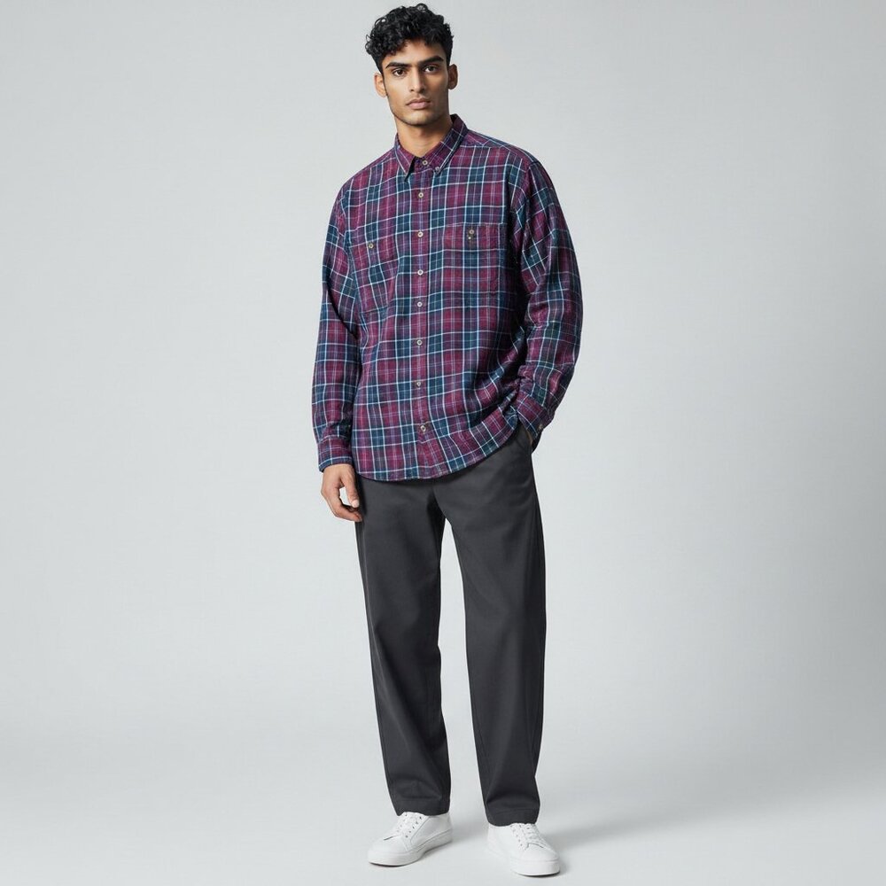 DULUTH TRADING CO Men’s EUC Free Swingin'‎ Flannel Plaid Long Sleeve Shirt | XLT